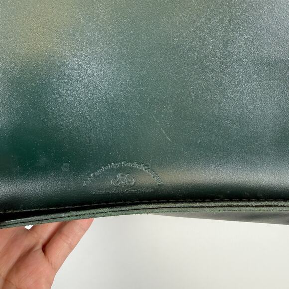 The Cambridge Satchel Company Tote Bag Leather in Racing Green Gold “AK” - Picture 6 of 13